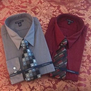 INCREDIBLE MEN’S BUNDLE - 8 piece set-2 dress shirts, 4 ties, 2 sweaters NWT